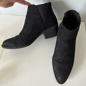H&M Black Faux Suede Booties Size 38